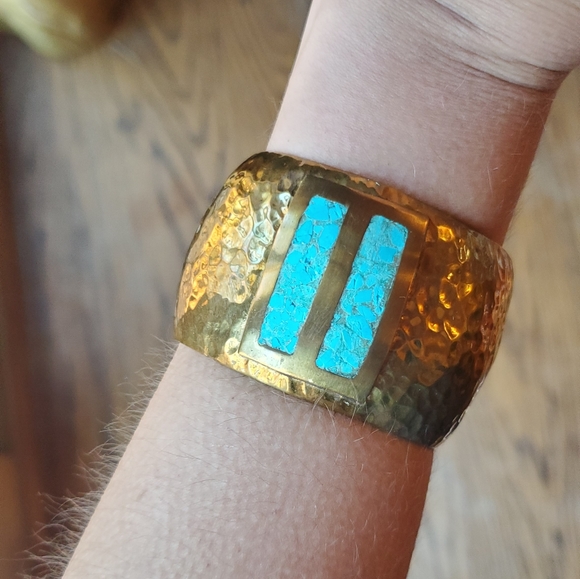 *RARE* Vintage Celia Harms Brass Cuff Bracelet